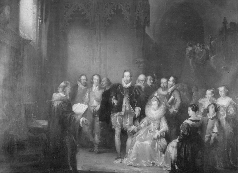 Aartshertogen Albrecht en Isabella luisteren naar Justus Lipsius