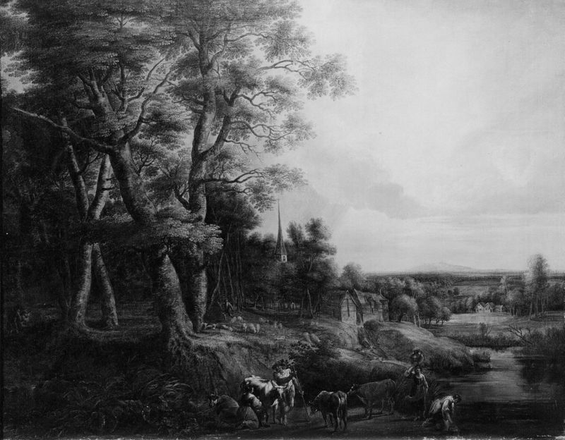 Landschap met watermolen