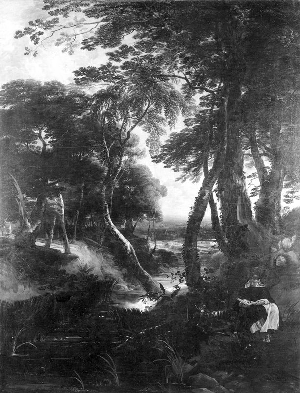 boslandschap met H. Dominicus