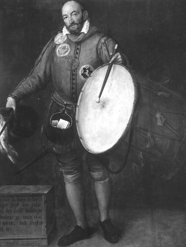 Portret van Pierson la Hues, trommelaar en bode van de Oude Handboog