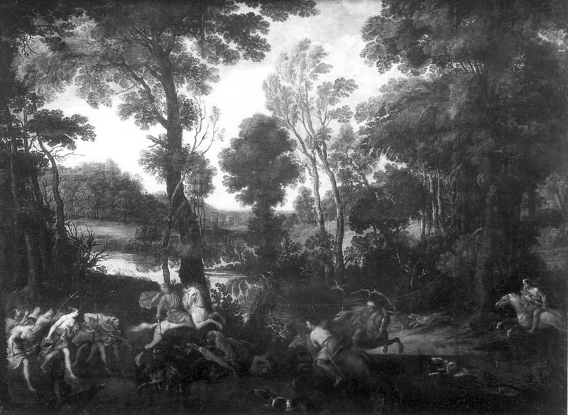Landschap met de jacht van Meleager en Atalanta