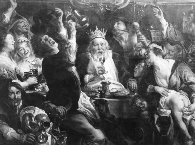 De koning drinkt