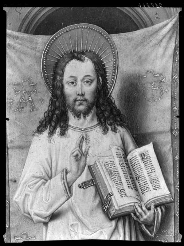 Diptiek van abt Christiaan de Hondt
O.-L.-Vrouw met Kind in een kerk en abt Christiaan de Hondt