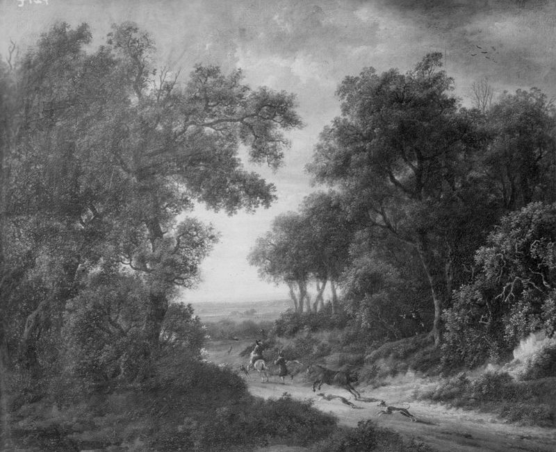 Landschap met hertenjacht