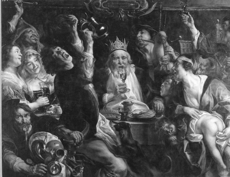 De koning drinkt