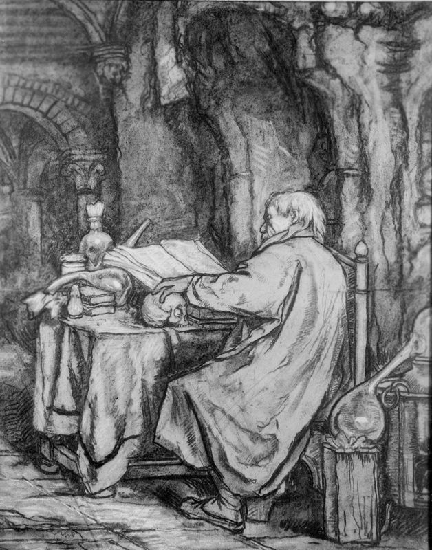 Faust in zijn laboratorium