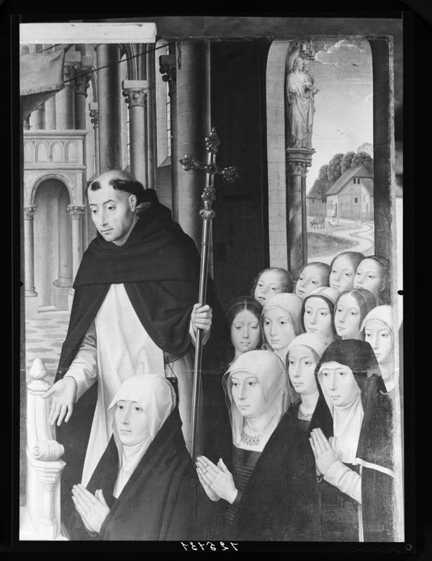 La Vierge et l'Enfant entre saint Jacques et saint Dominique présentant les donateurs et leur famille
La Vierge de Jacques Floreins