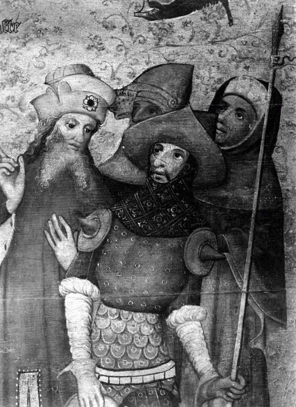 Kruisiging met de Heiligen Catharina en Barbara of Calvarie van de Huidenvetters