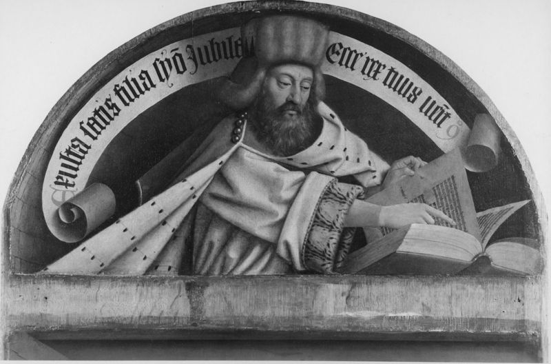 Lam Gods: Engel van de Boodschap en de profeet Zacharias