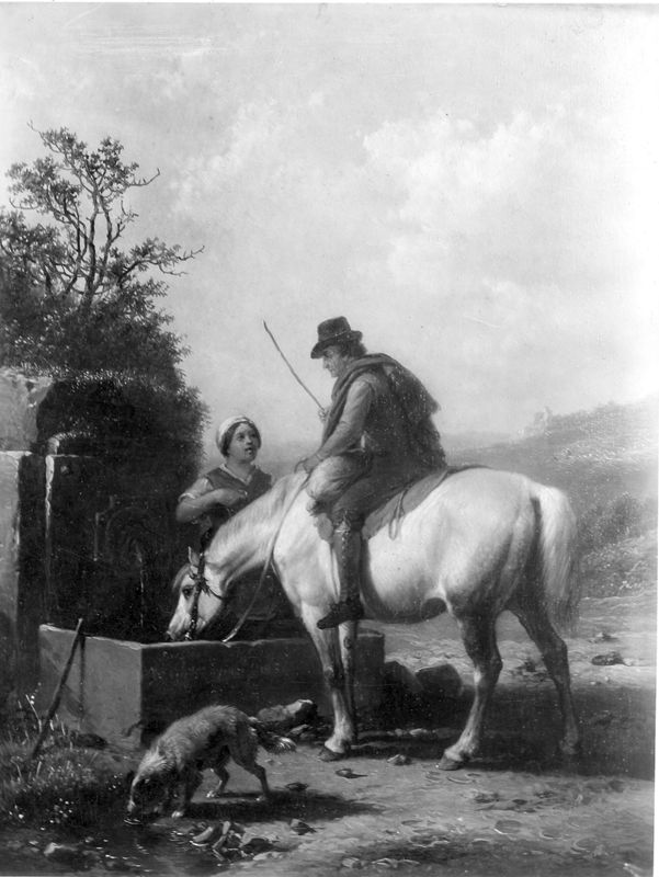 Cheval à l'abreuvoir