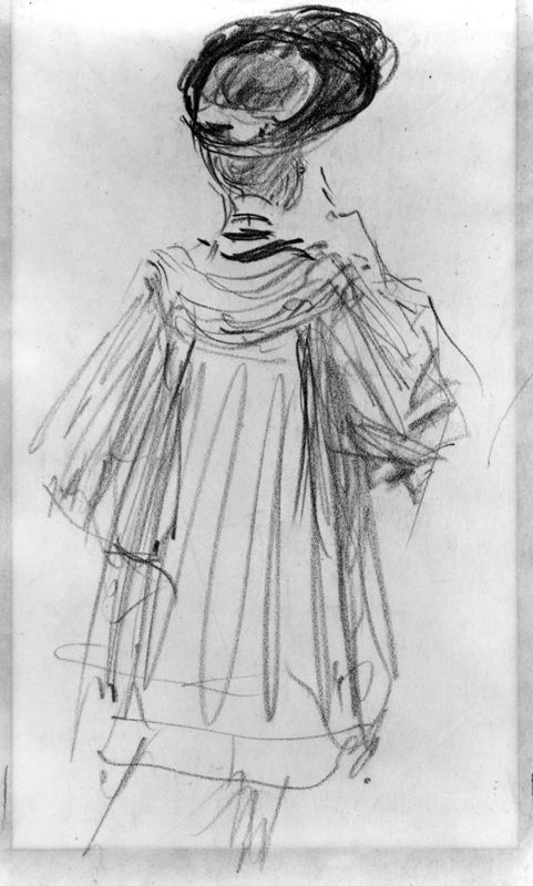 Croquis de poche : femme de dos