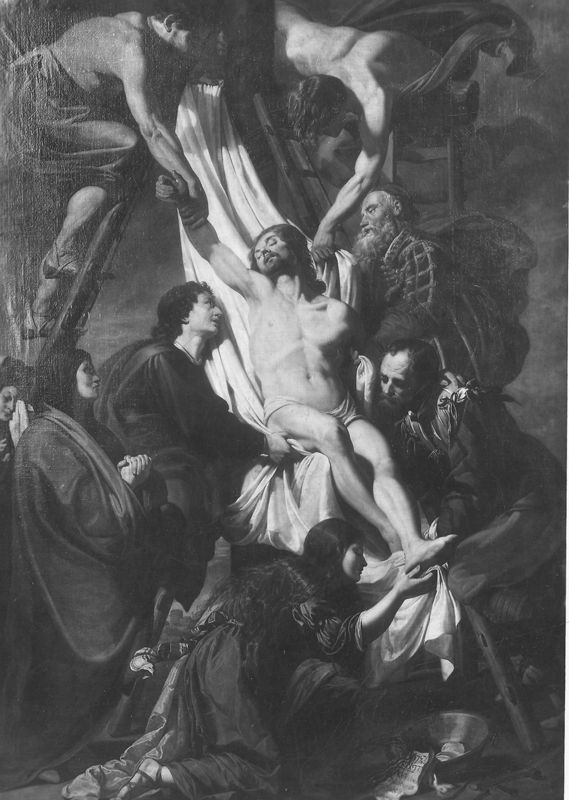 Jezus wordt van het kruis afgenomen