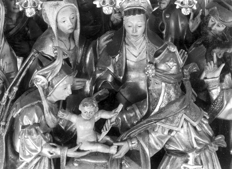 Mariaretabel met op zijluiken leven van H. Laurentius