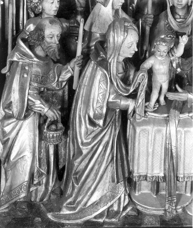 Mariaretabel met op zijluiken leven van H. Laurentius