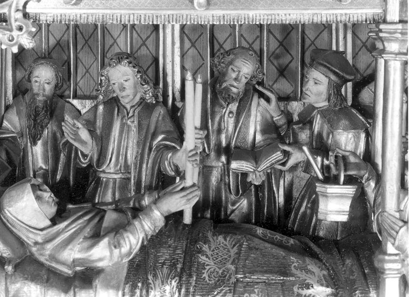 Mariaretabel met op zijluiken leven van H. Laurentius