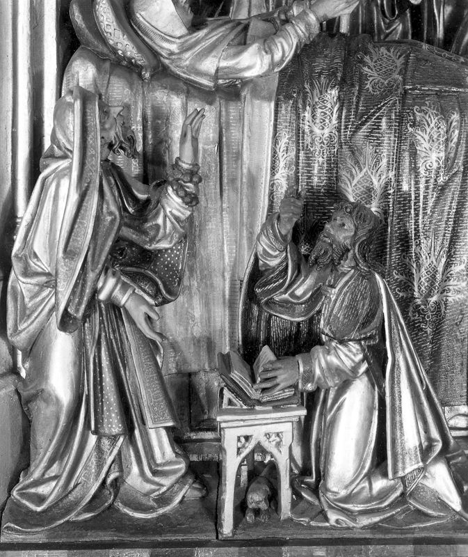 Mariaretabel met op zijluiken leven van H. Laurentius