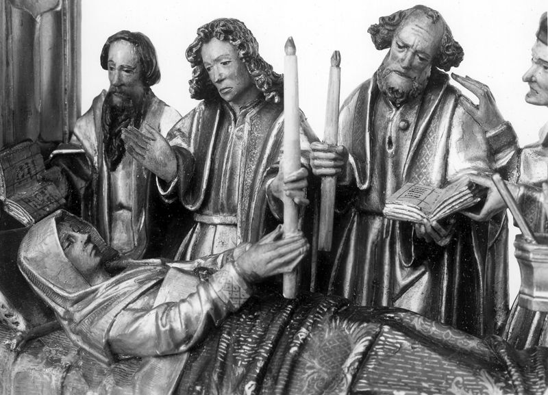 Mariaretabel met op zijluiken leven van H. Laurentius