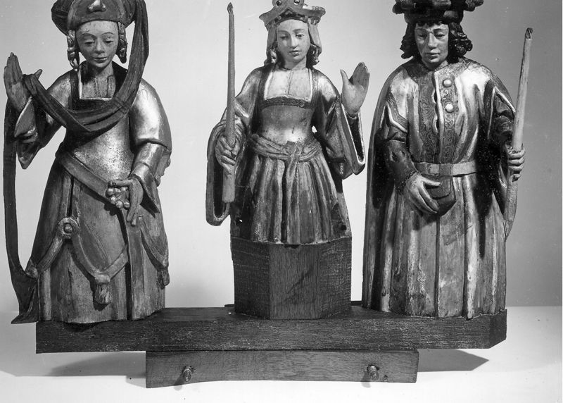 Mariaretabel met op zijluiken leven van H. Laurentius