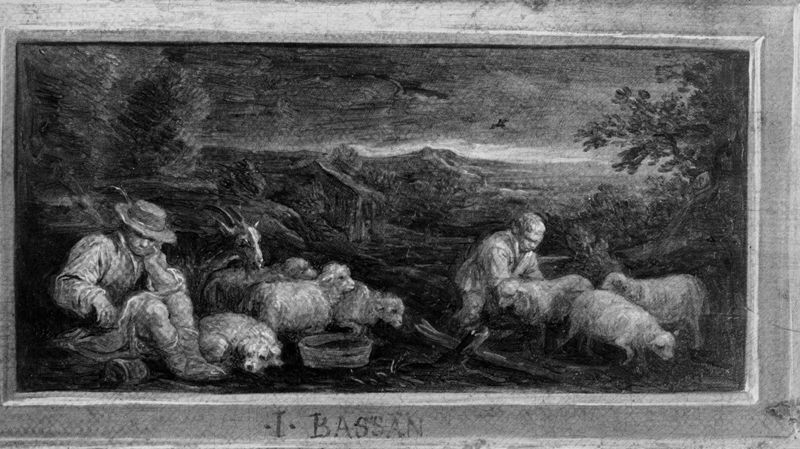 Aartshertog Leopold-Willem in zijn galerij Italiaanse schilderijen