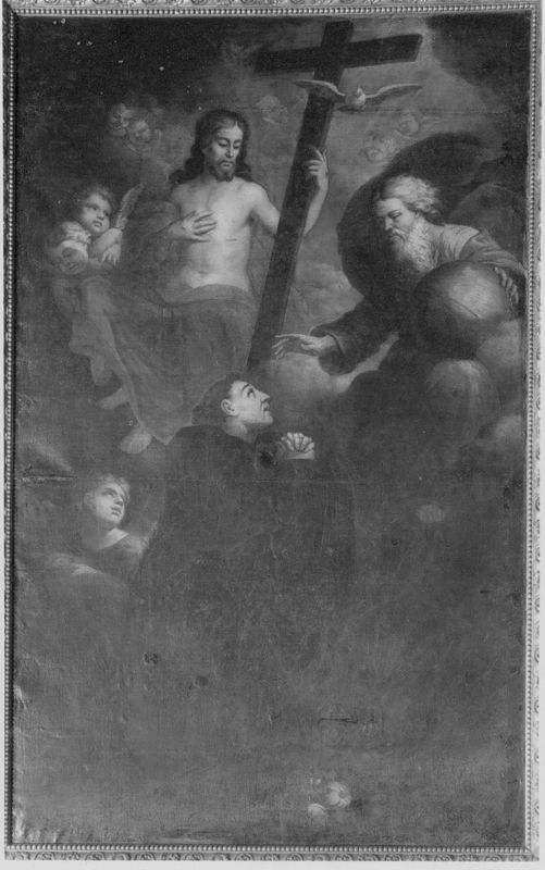 Saint Nicolas de Tolentino en adoration devant la Sainte Trinité