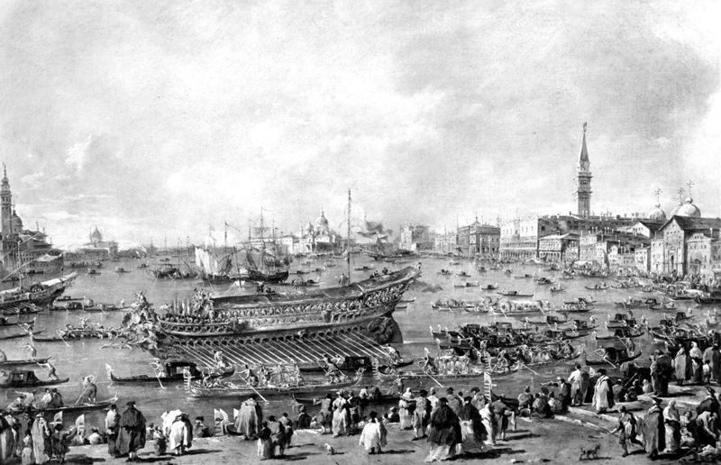 Le Départ du Bucentaure vers le Lido de Venise, le jour de l'Ascension