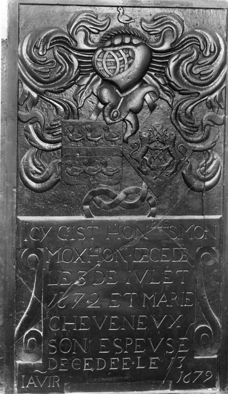 Dalle funéraire de Simon Moxhon
