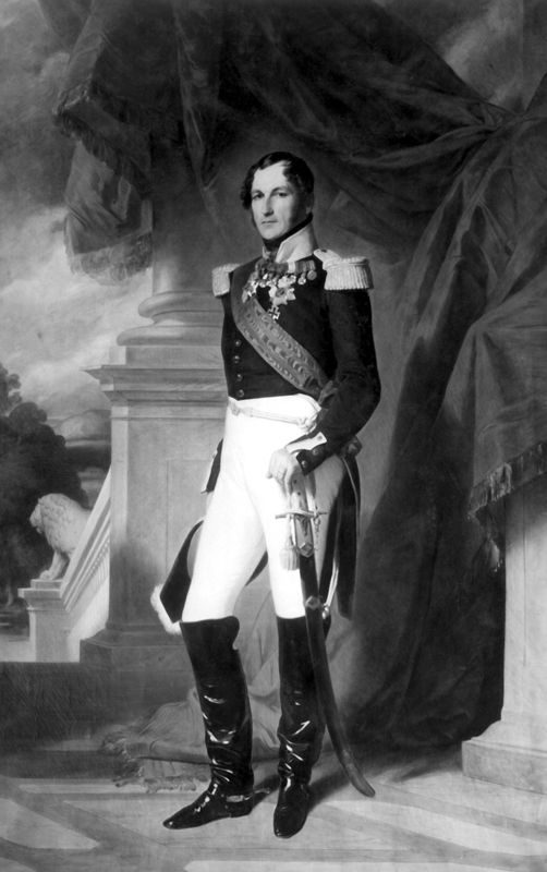 Portret van koning Leopold I in uniform