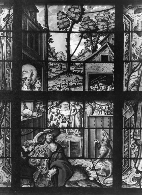 Saint Norbert transforme un loup ravisseur en gardien pacifique du troupeau