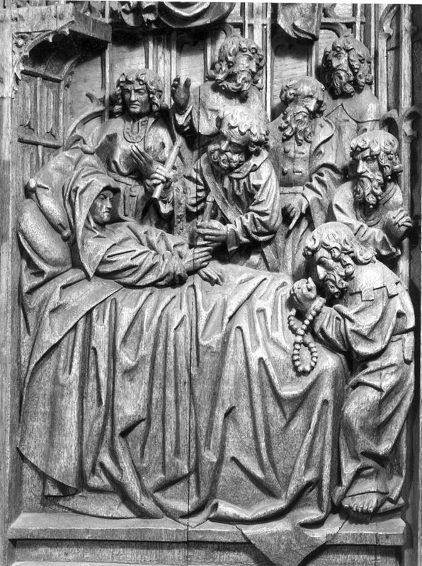 Retable de la Vie de la Vierge : Dormition, Assomption, Couronnement de la Vierge