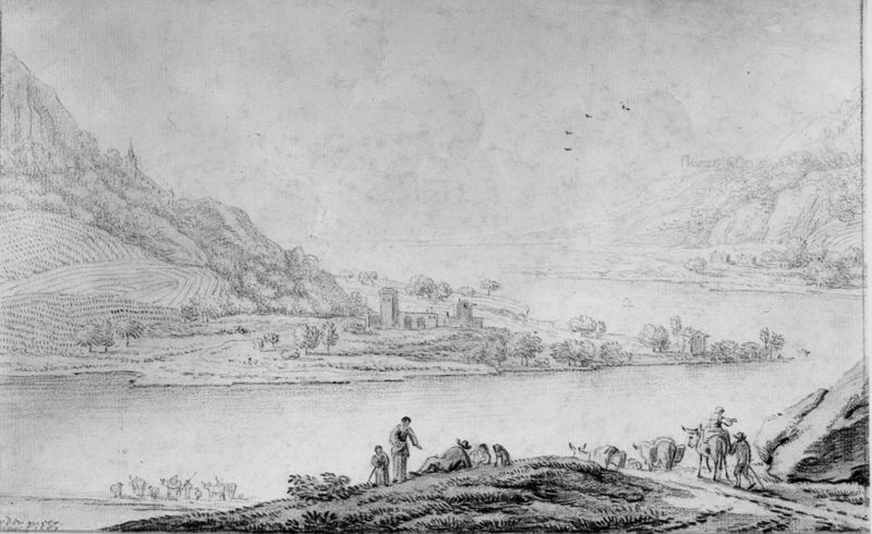 Rivierlandschap tussen de heuvels