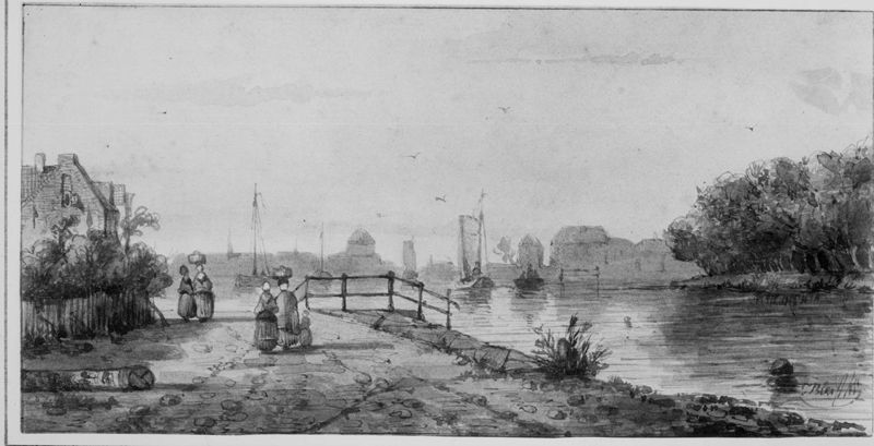 Waterloop aan de rand van een dorp
