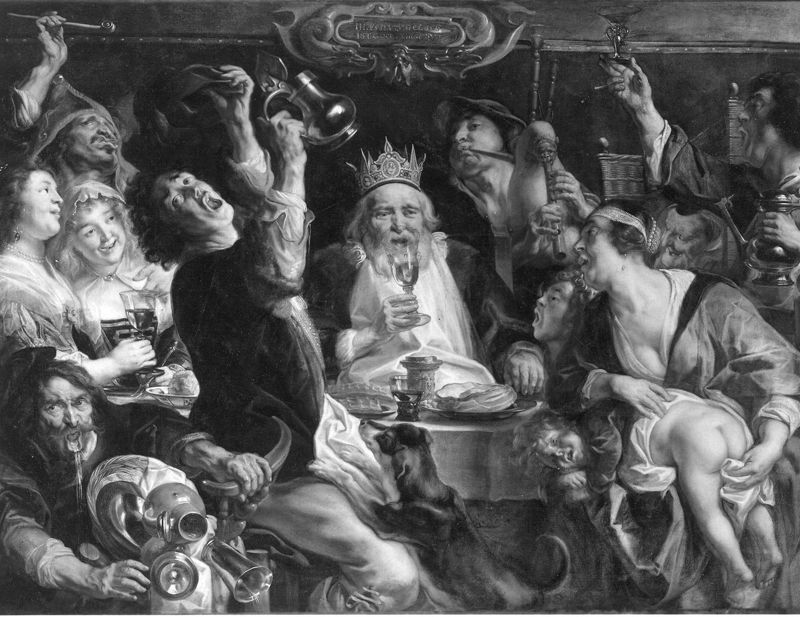 De koning drinkt