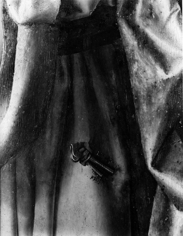 Volet droit du triptyque de l'Annonciation de l'église Saint-Sauveur à Aix-en-Provence: Le prophète Jérémie (avers) ; Le Christ d'un Noli me tangere (revers)