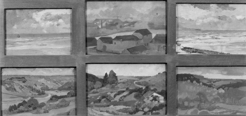 6 esquisses de paysage dans un cadre