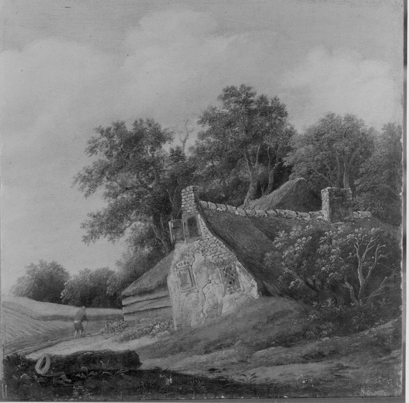 Paysage avec chaumières