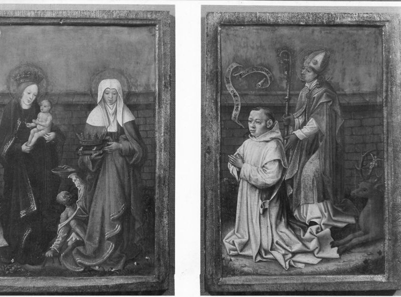 Panneau gauche: La Vierge et sainte Elisabeth
