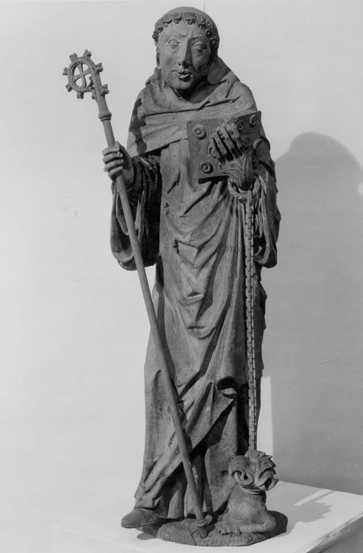 Saint Bernard de Clervaux debout, avec livre et démon