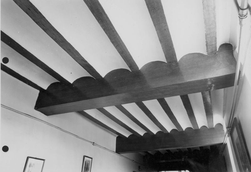 plafond à poutres apparentes / Sanatorium pour maladies mentales Volière