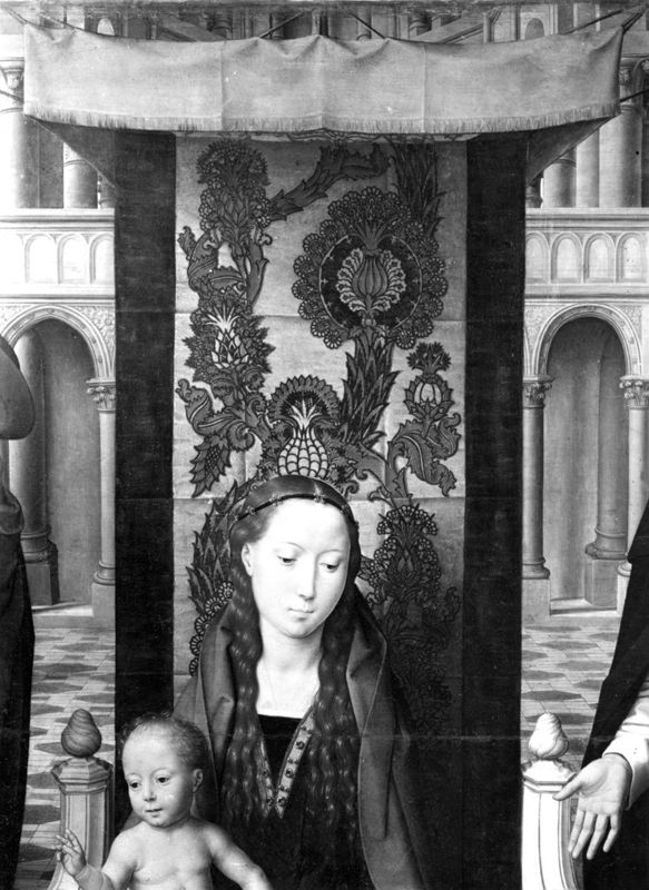 La Vierge et l'Enfant entre saint Jacques et saint Dominique présentant les donateurs et leur famille
La Vierge de Jacques Floreins