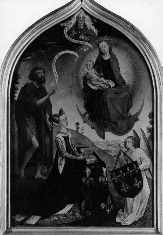 Diptyque de Jeanne de France
Donatrice présentée par saint Jean-Baptiste à la Vierge et l'Enfant / Crucifixion
