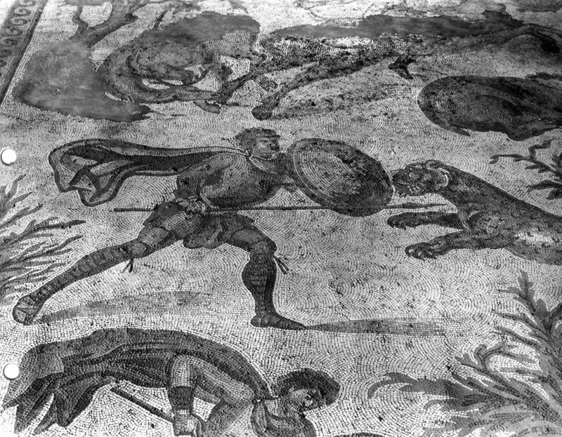 Apamée: grande mosaïque de chasse du Triclinos - Apamea: het grote jachtmozaïek