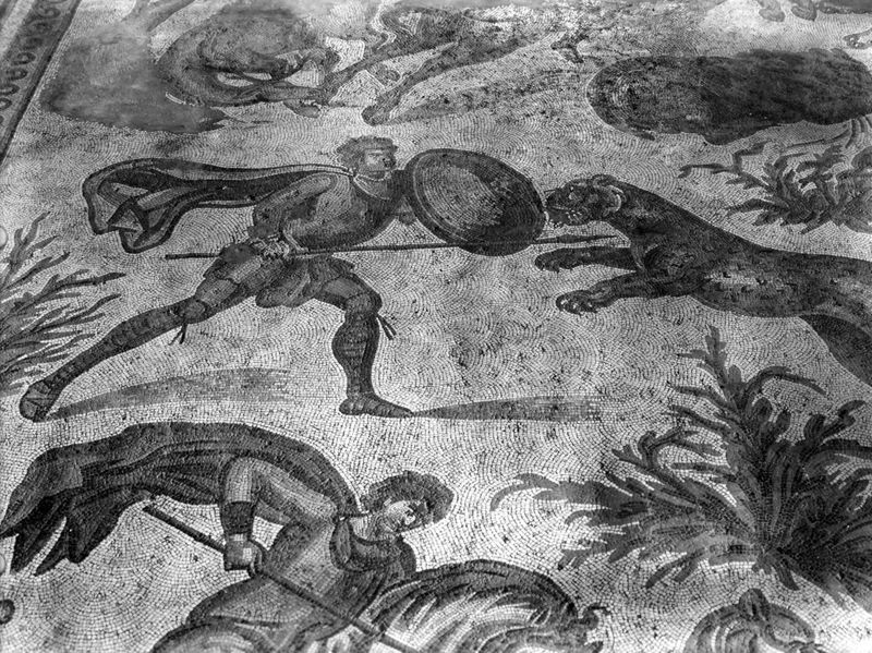 Apamée: grande mosaïque de chasse du Triclinos - Apamea: het grote jachtmozaïek