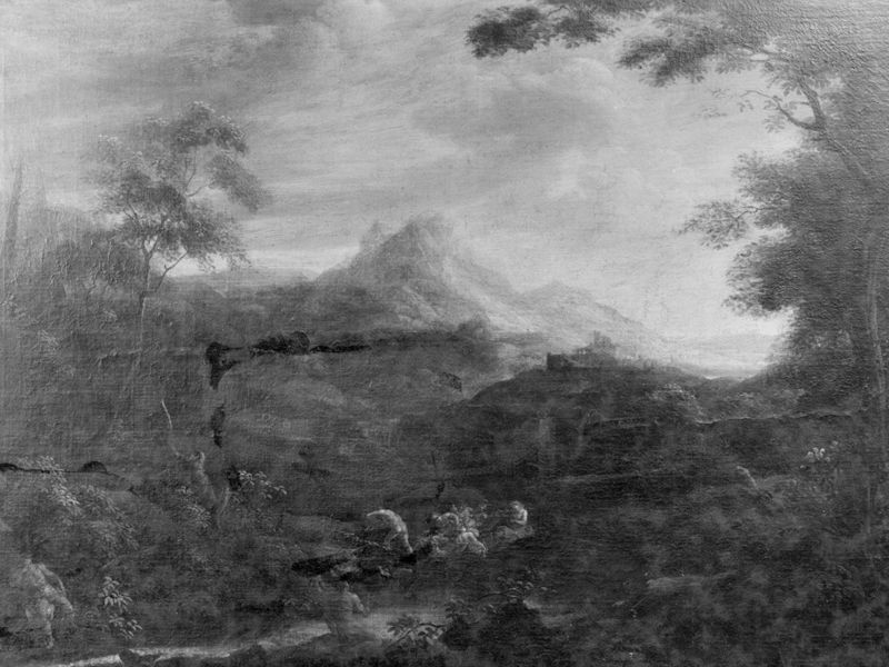 Paysage montagneux avec petits personnages (Orphée ?)