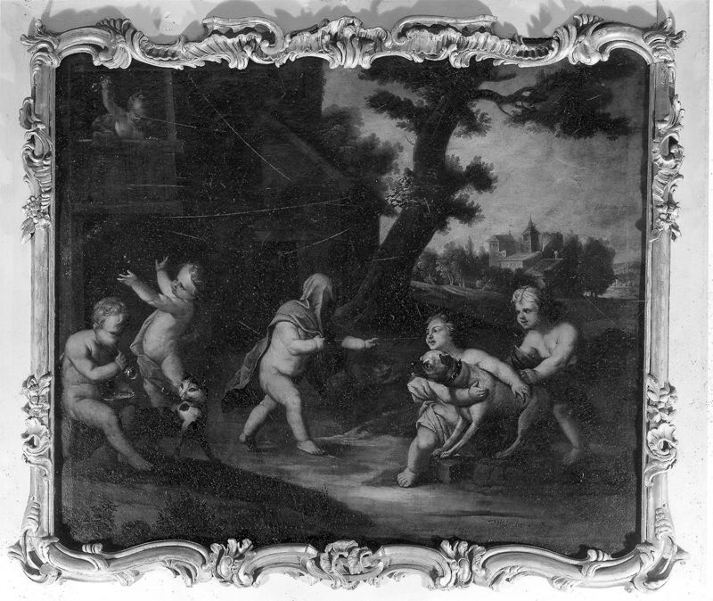 Putti jouant à colin-maillard