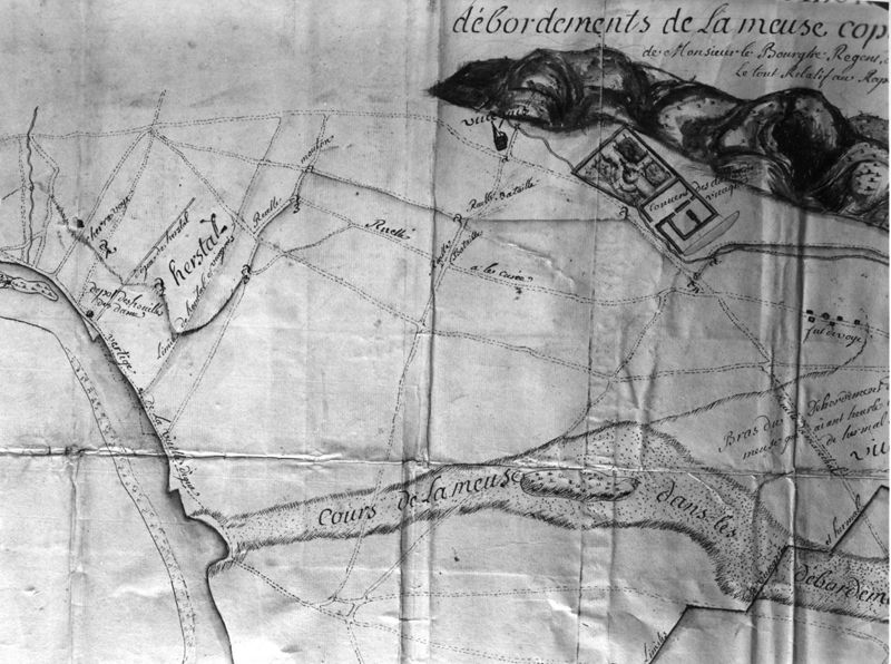 Environ de Vivegnis (détail avec plan de l'Abbaye des Dames)