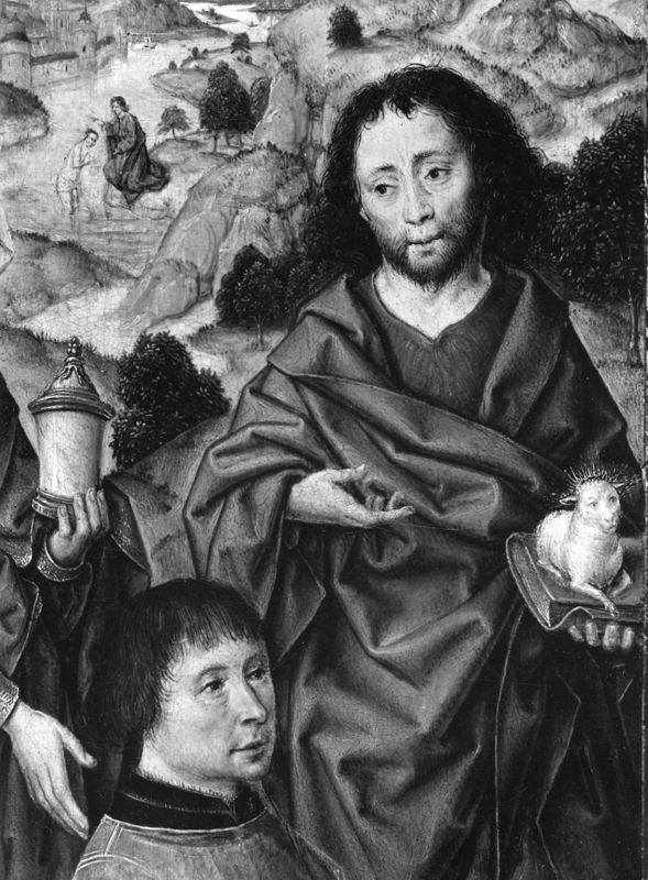 Chanoine présenté par sainte Marie-Madeleine et saint Jean-Baptiste / Moine présenté par saint André et sainte Catherine (deux volets)