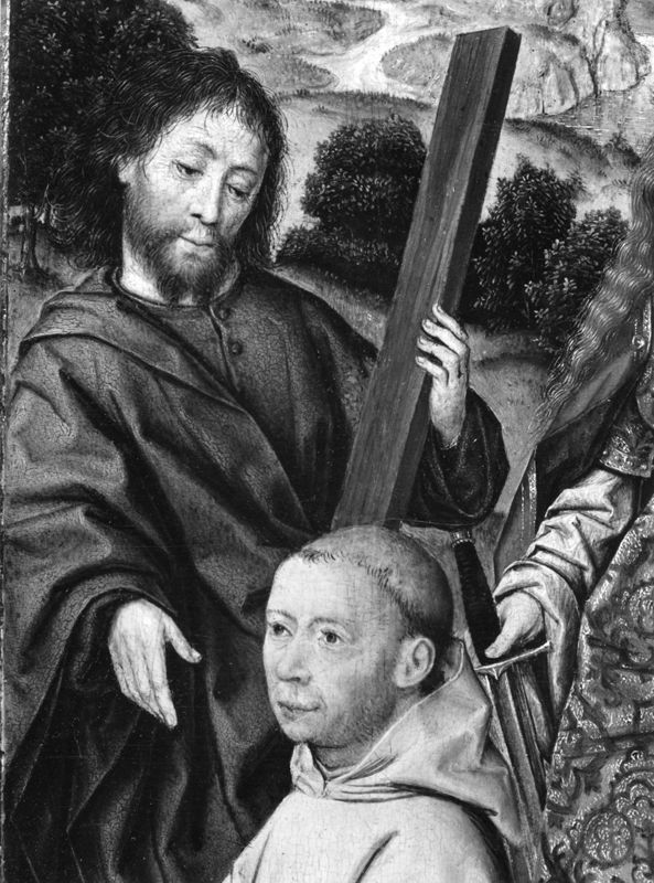 Chanoine présenté par sainte Marie-Madeleine et saint Jean-Baptiste / Moine présenté par saint André et sainte Catherine (deux volets)