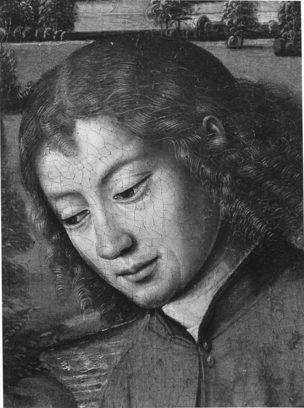 Johannes, het Evangelie schrijvend op Patmos