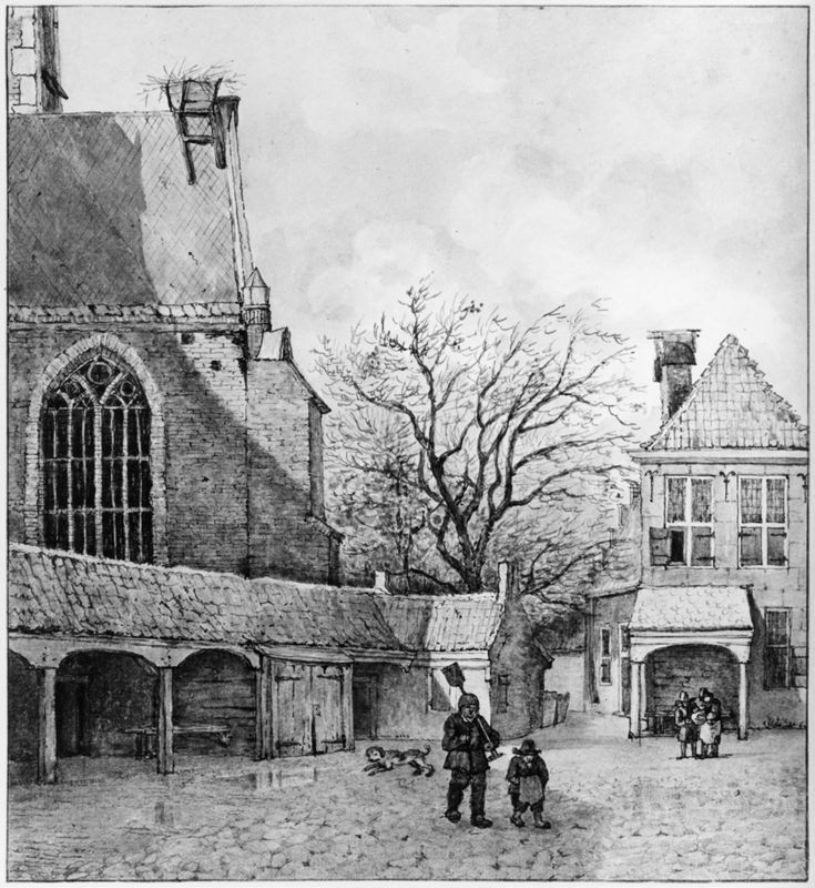 Binnenkoer van een school (?)
