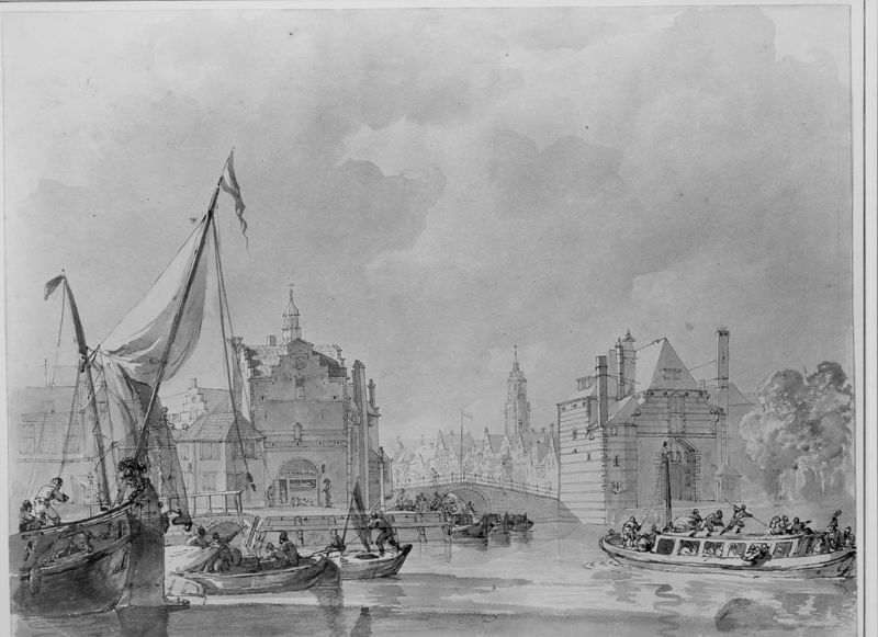 Stadskanaal in Delft (Nederland)